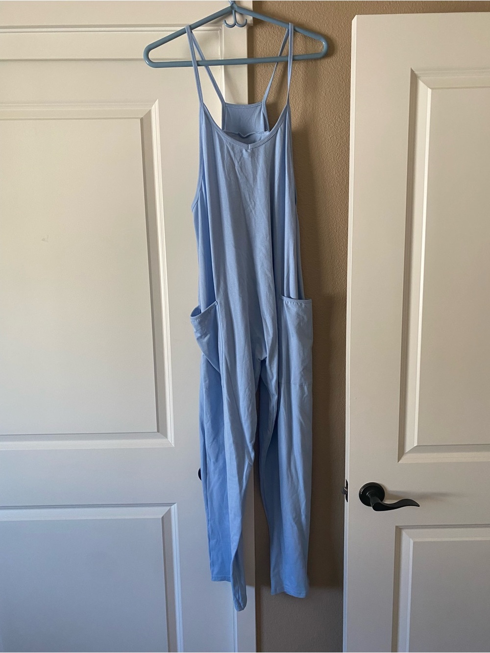Light Blue Women's Jumpsuit with Pockets